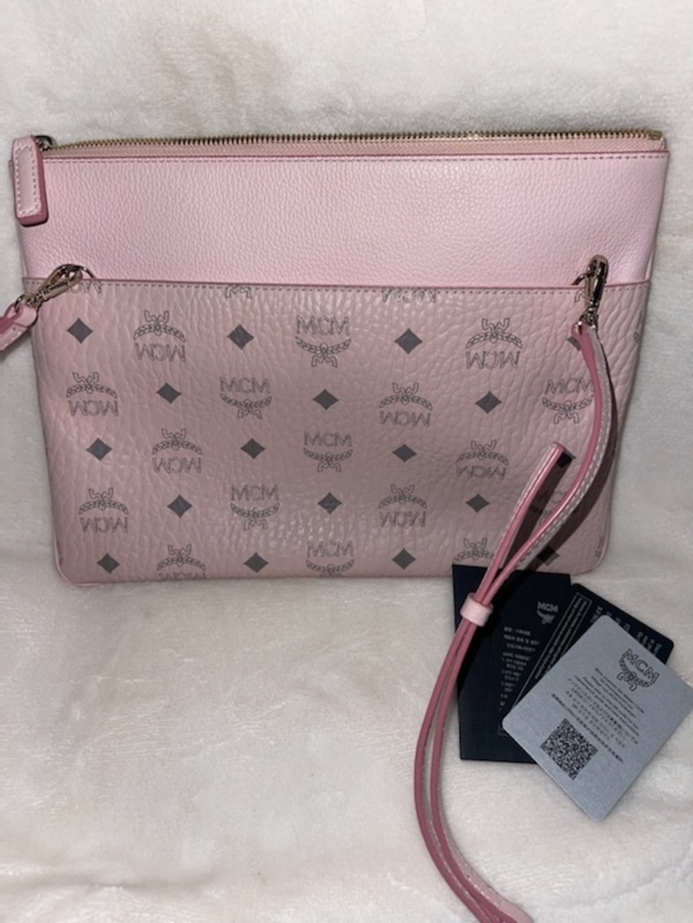 MCM Pink Cross Body with Detachable Strap. 11.5L × 8.5H. Used 1 Time.
